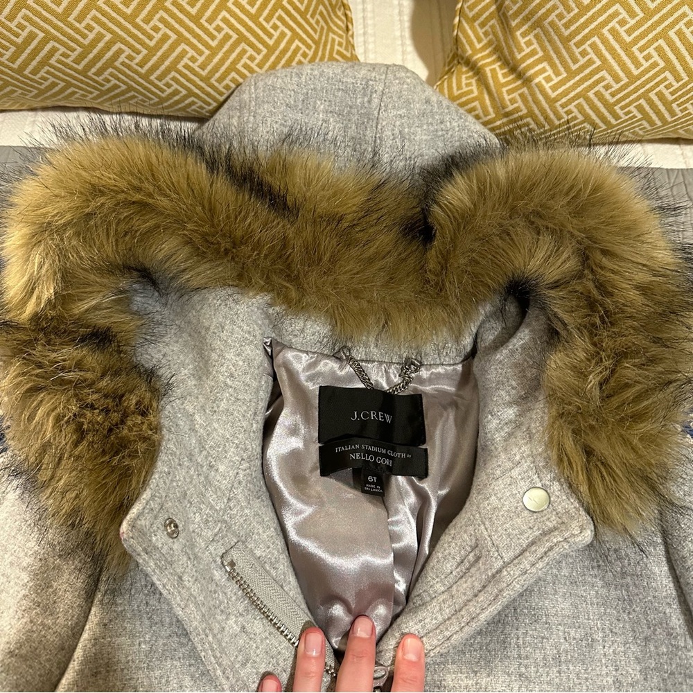 J. Crew Wool Blend Coat 6T Gray - Picture 3 of 9